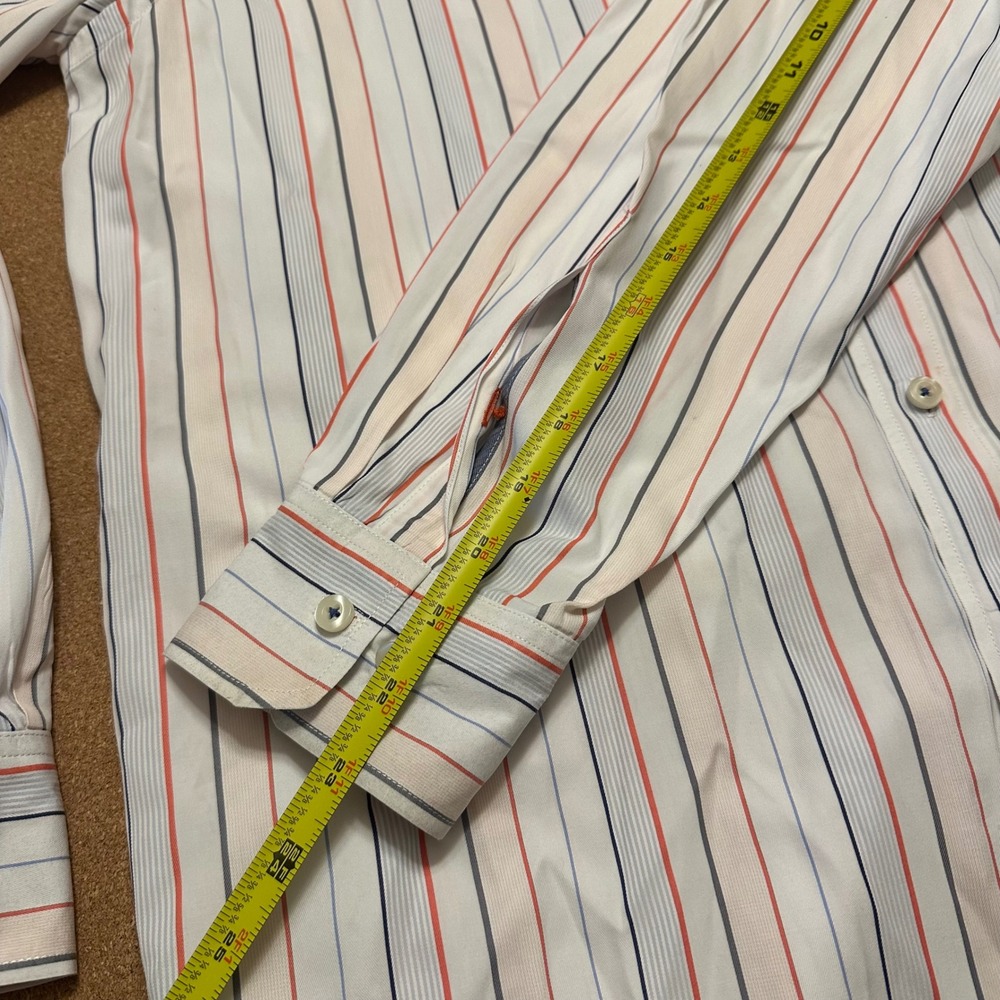 Tommy Bahama Button Down Shirt Mens Large White Stripe Long Sleeve Cotton Casual - Picture 7 of 8